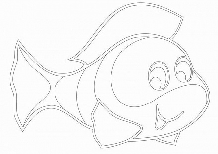 Трафарет для рисования песком Картина A4 – Рыбка 