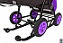 Санки-коляска Snow Galaxy City-1-1 – Серый зайка на фиолетовом, на больших надувных колесах, сумка, варежки  - миниатюра №5