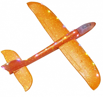 Глайдер из пенопласта, сборный, без механизмов, с LED нитью по корпусу и крыльям, 47 х 48 см, пакет  