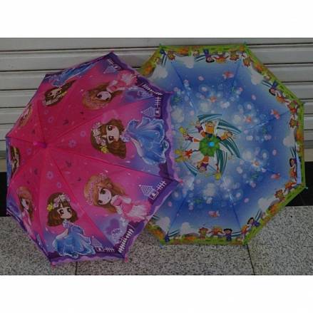 Детский зонт со свистком – Цветной с рисунком, диаметр 45 см  
