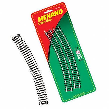 Рельсы Mehano: Набор радиальных рельс, масштаб HO, 16,5 мм. 