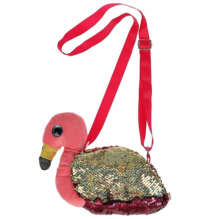 Мягкая сумочка в виде фламинго 15 см 