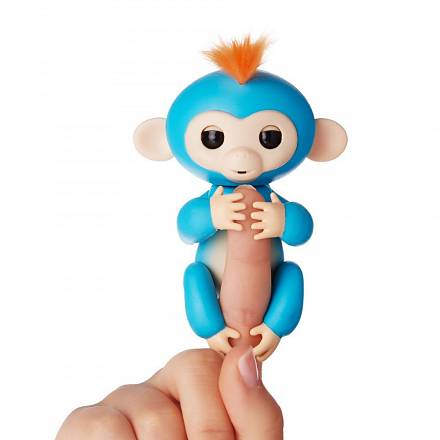 Интерактивная ручная обезьянка Fingerlings WowWee – Борис, синяя, 12 см 