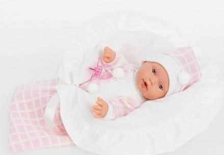 Кукла - младенец Бланка в розовом, умеет плакать, 27 см. 