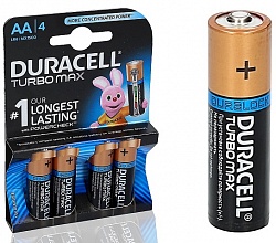 Батарейки Duracell TURBO MAX, типоразмер АА LR6, пальчиковые, 4 штуки - миниатюра