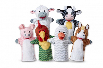 Плюшевые куклы на руку - Животные с фермы, 6 игрушек 