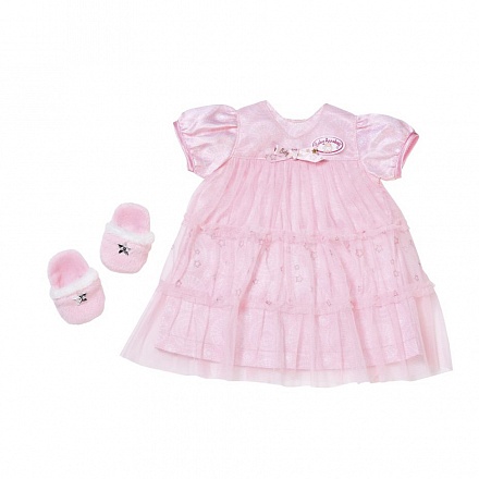 Одежда из серии Baby Annabell - Спокойной ночи: платье и тапочки, с вешалкой 