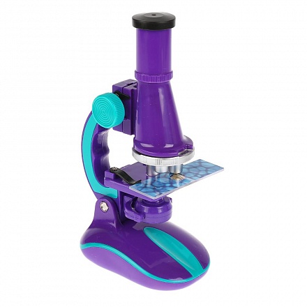 Микроскоп с подсветкой Школа ученого, фиолетовый 