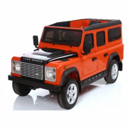 Джип Land Rover на аккумуляторе 12V7AH, 2 мотора 35W, на радиоуправлении, свет и звук, оранжевый 