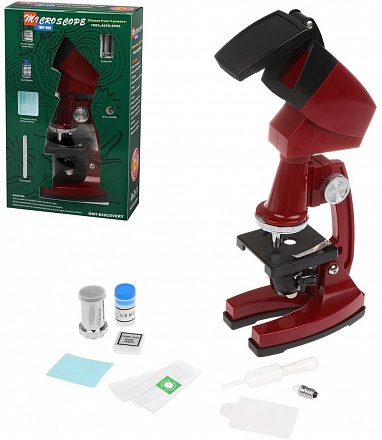 Микроскоп детский, 90х увеличение, 3 объектива, аксессуары 