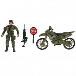 Набор солдатиков с оружием Военные с мотоциклом (Играем вместе, 1710Y334-R)