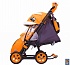 Санки-коляска Snow Galaxy City-1 - Панда на оранжевом, на больших колесах Eva, сумка, варежки  - миниатюра №16