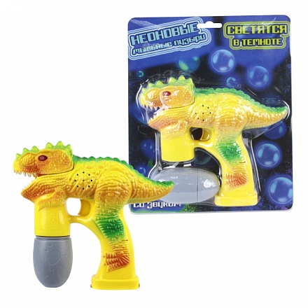Пистолет с мыльными пузырями из серии Мы-шарики! - Динозавр, со световыми и звуковыми эффектами, яйцо-бутылка 70 мл 
