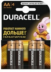 Батарейки Duracell, типоразмер АА LR6, пальчиковые, 4 штуки - миниатюра