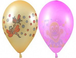 Воздушные шары 12",  неон, 10 штук с рисунком (Geman ballons, 1103-0011)