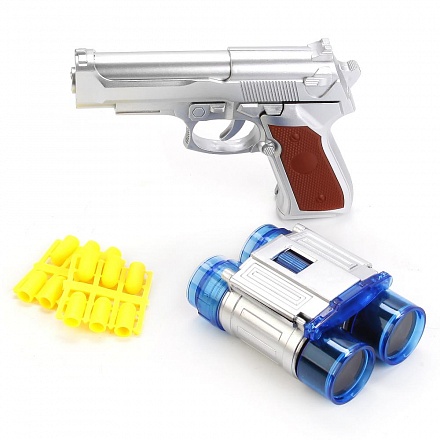 Набор оружия: пистолет с мягкими пулями, бинокль 