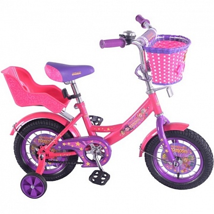 Велосипед детский двухколесный - Сказочный патруль, цвет розово-фиолетовый, колеса 12 дюйм, рама А-тип 