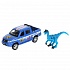 Машина УАЗ Pickup снежный 12 см с динозавром двери и багажник открываются инерционная металлическая  - миниатюра №1