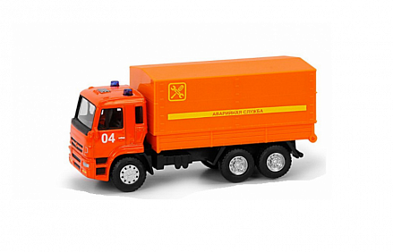 Инерционный металлический грузовик аварийной службы, 17 x 9 x 6,5 см., 1:54 