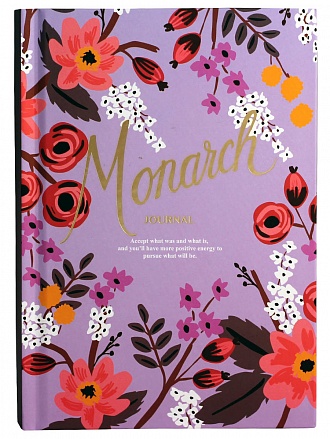 Планнер с цветочками из серии Monarch, формат А5, фиолетовый 