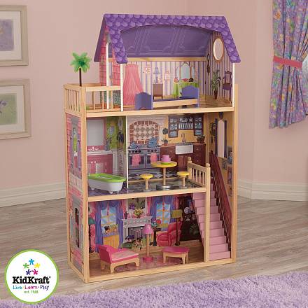 Домик из дерева - Kayla dollhouse – Кайла, для кукол 30 см, с мебелью 10 предметов 