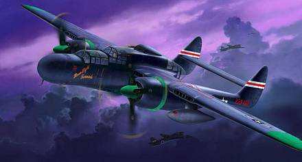 Сборная модель - Самолет Истребитель P-61B Black Widow 