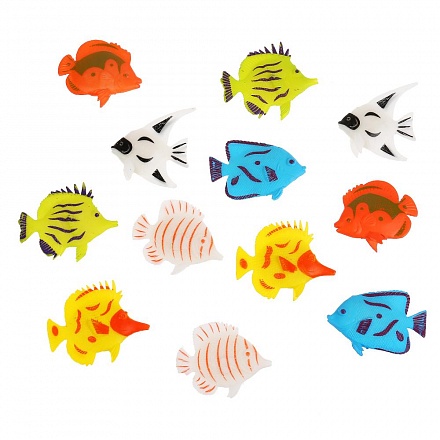 Фигурки пластизоль из серии Рассказы о животных - Рифовые рыбки, 12 штук  