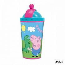 Фляга с крышкой и трубочкой «Свинка Пеппа», дизайн 3Д, 450 мл. (Peppa Pig, 52845) Фляга с крышкой и трубочкой «Свинка Пеппа», дизайн 3Д, 450 мл. (Peppa Pig, 52845)