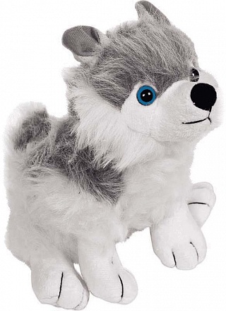 Мягкая игрушка – Собака серая с белым, 18 см 