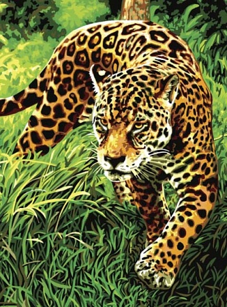 Раскраска по номерам Смелый леопард 