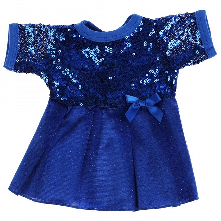 Синее платье с пайетками для кукол 40-42 см 