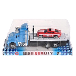 Автовоз с машинкой, пластиковый (Junfa Toys, 9905-3) - миниатюра