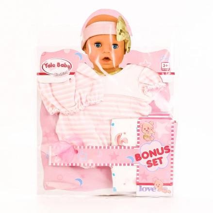 Одежда для кукол – Костюмчик с шапочкой, соской и памперсами, в пакете 