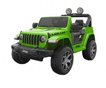 Электромобиль Джип Jeep Rubicon, зеленый, свет и звук 
