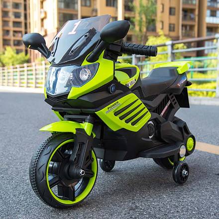 Электромотоцикл - Minimoto LQ 158, зеленый, свет и звук 