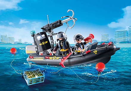 Конструктор Playmobil Полиция: Тактическое подразделение – лодка 