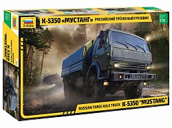 Модель сборная - Российский трехосный грузовик К-5350 - Мустанг (Zvezda, 3697з) - миниатюра
