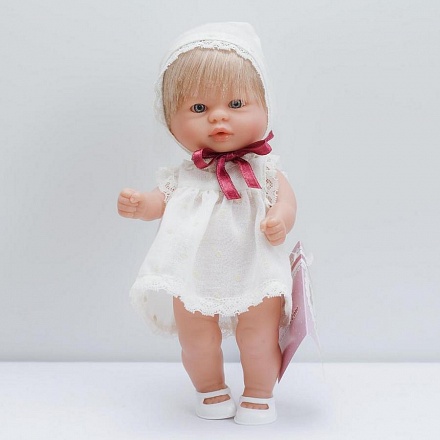 Кукла пупсик в белом платье, 20 см. 