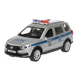 Модель автомобиля - Lada granta cross 2019 полиция, инерционная, белая, 12 см (Технопарк, GRANTACRS-12POL-WH) - миниатюра