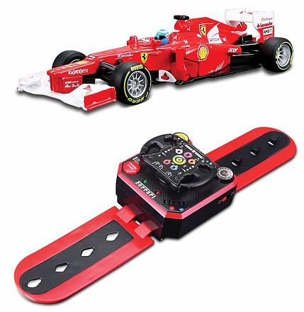 Машинка Bburago Ferrari Формула 1, с пультом управления для запястья 