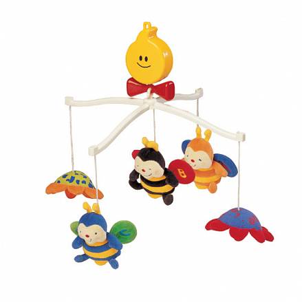Музыкальная карусель с игрушками пчёлками 