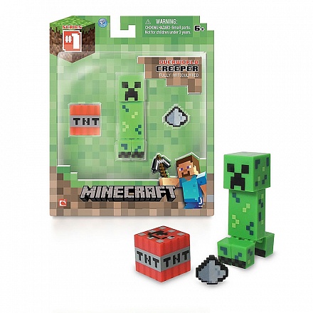 Фигурка из серии Minecraft - Creeper Крипер с аксессуарами, пластик, 8 см. 