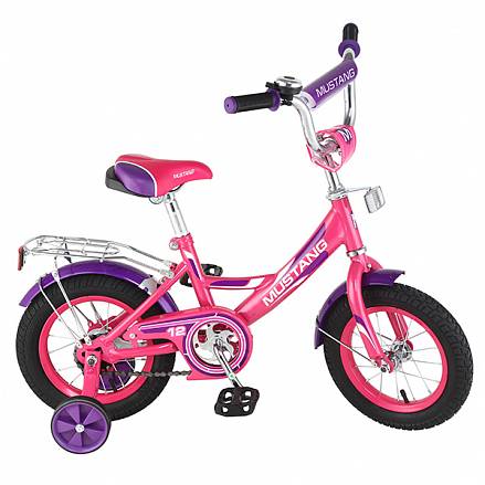 Детский велосипед – Mustang, 12", А-тип, розово-фиолетовый 