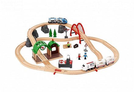 Игровой набор - Городская поездка с поездом на пульте ДУ, механической станцией и аксессуарами, подарочный набор 