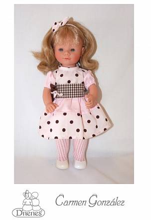 Кукла Мариэтта, 34 см в платье в горошек Carmen Gonzalez 