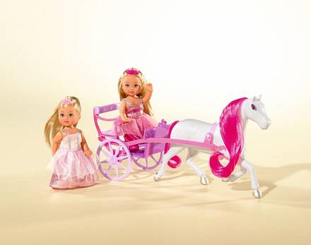Две Еви - принцессы + лошадь с каретой  