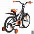 Двухколесный велосипед Lider Pilot, диаметр колес 16 дюймов, черный/оранжевый  - миниатюра №2