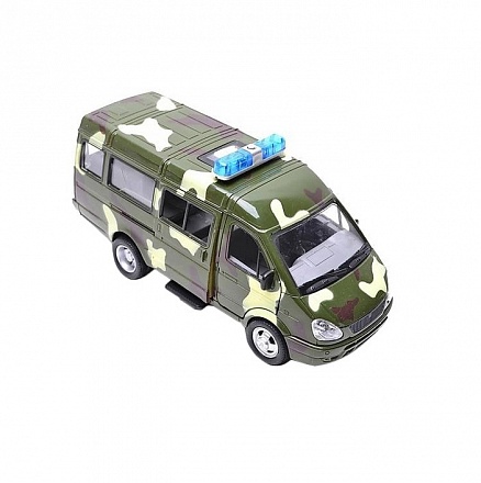 Машинка инерционная Play Smart Автопарк Военная, со светом и звуком, открывается дверь, 23 см, Р40531