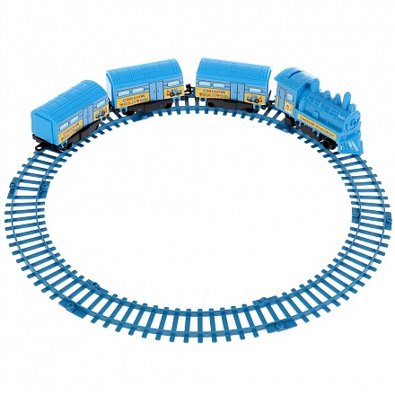 Железная дорога Синий Трактор длина 90 см на батарейках 