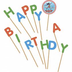 Свечи-буквы Самолеты Happy Birthday (Procos, tp82108) - миниатюра